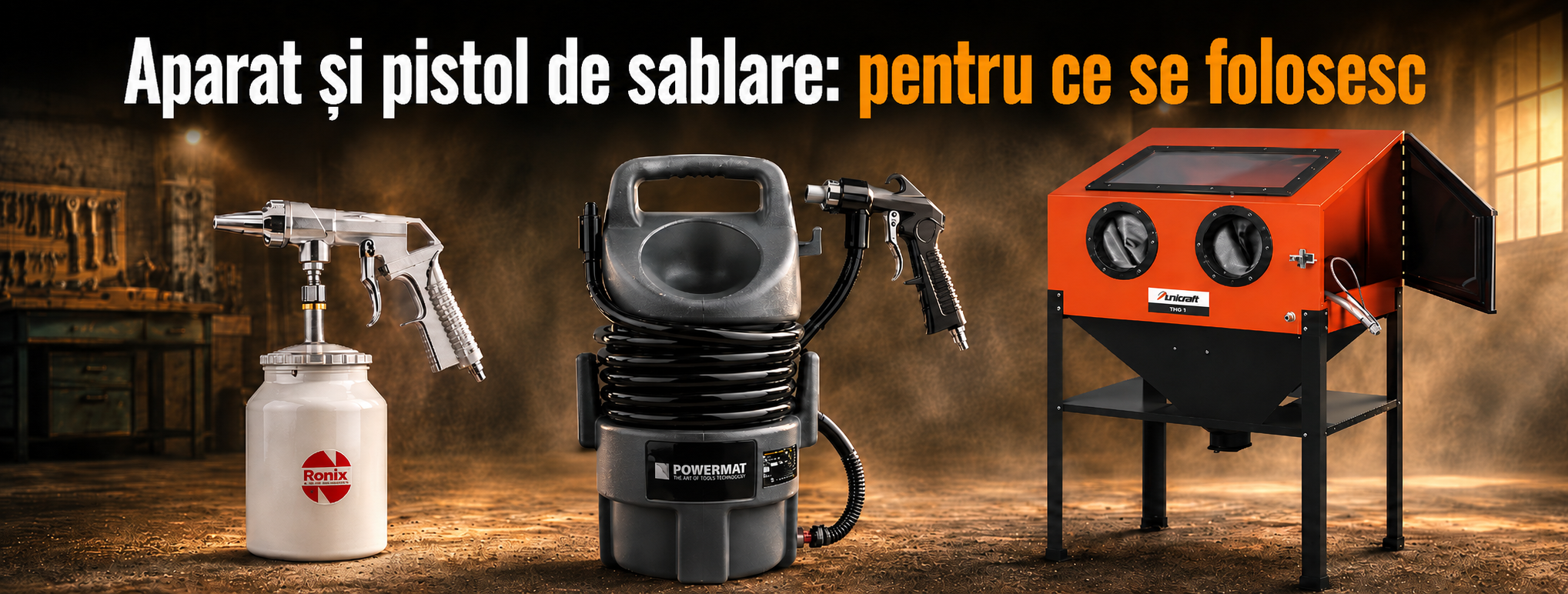Aparat sau pistol de sablare: ce alegi