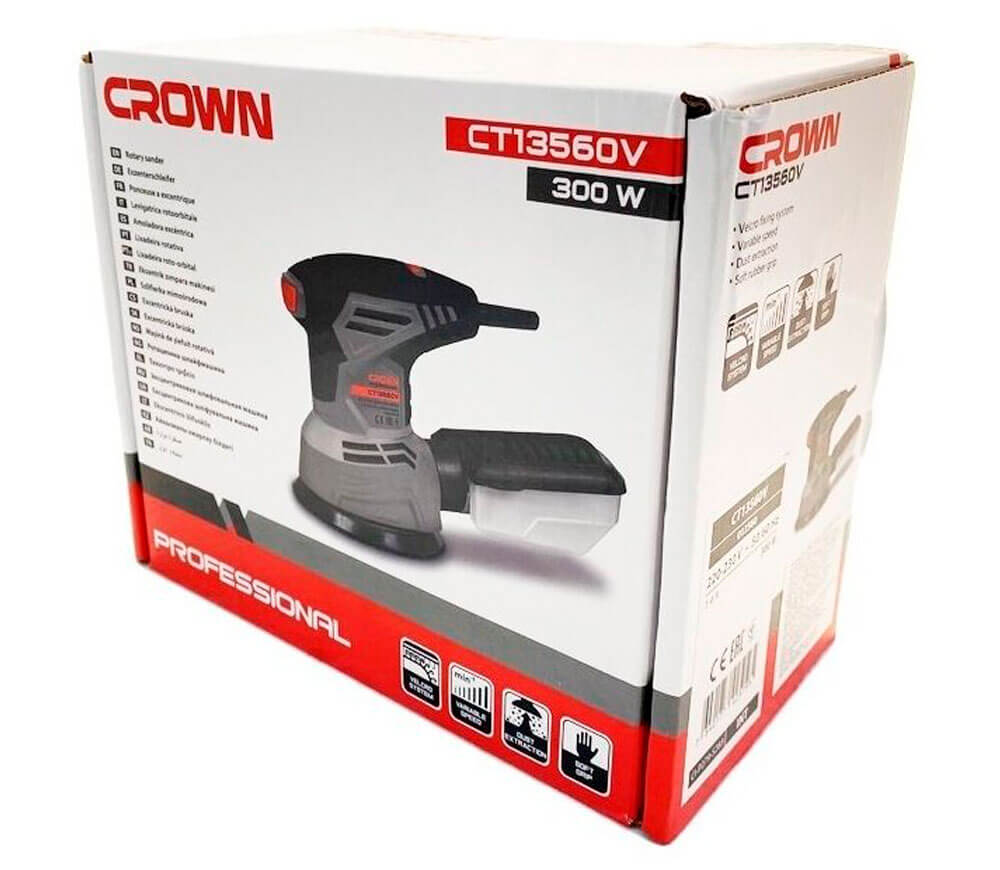 Mașină de șlefuit excentrică CROWN CT13560V 300w 125mm photo 5