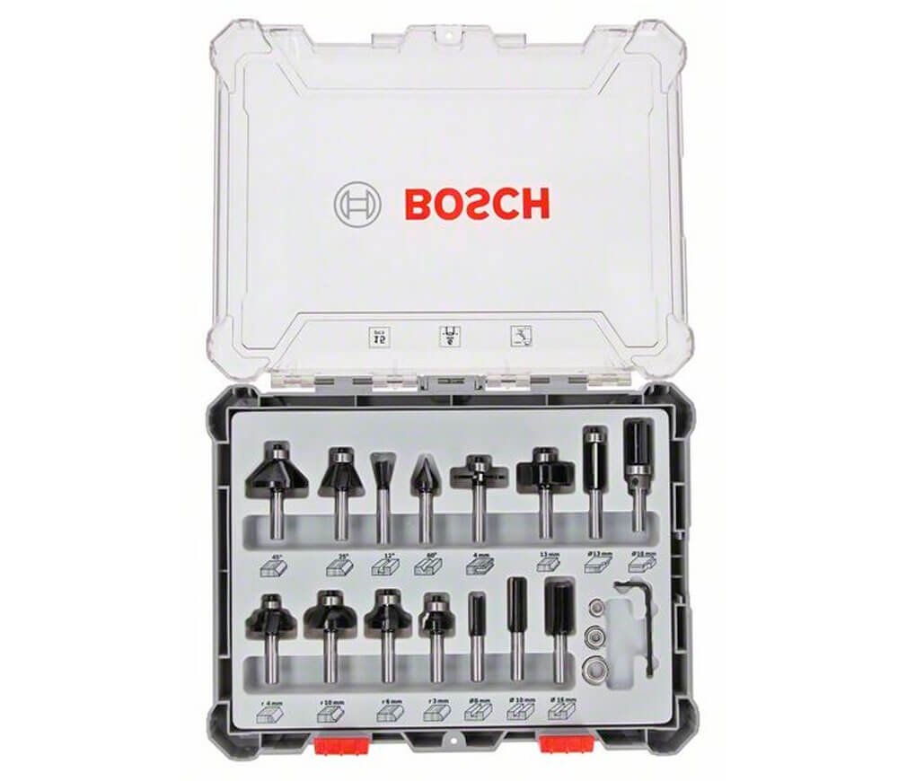 Set 15 freze pe lemn Bosch 2607017471 Ø6 mm photo 0