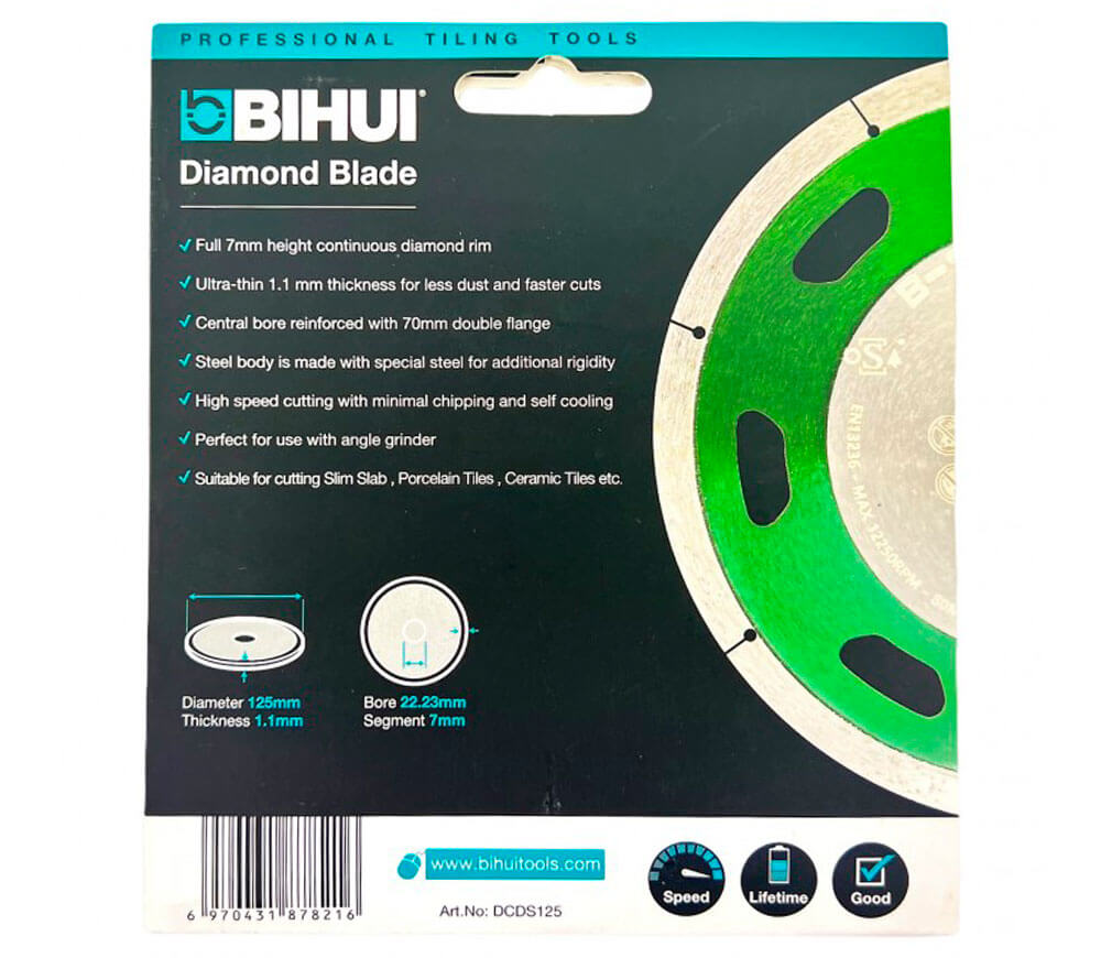 Disc de tăiat cu diamant B-SLIM BIHUI DCDS125 125mm segmentat photo 4
