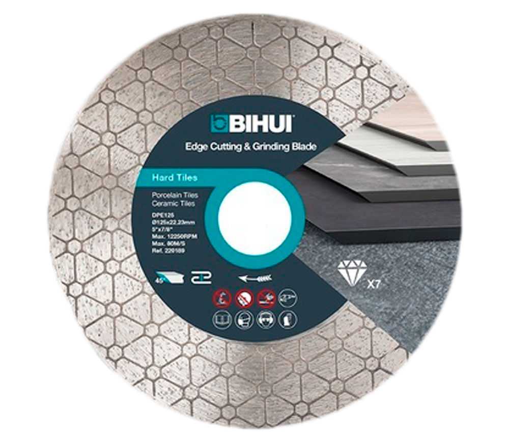 Disc de tăiat și șlefuit cu diamant SUPER PREMIUM BIHUI DPE125 125mm turbo photo 0