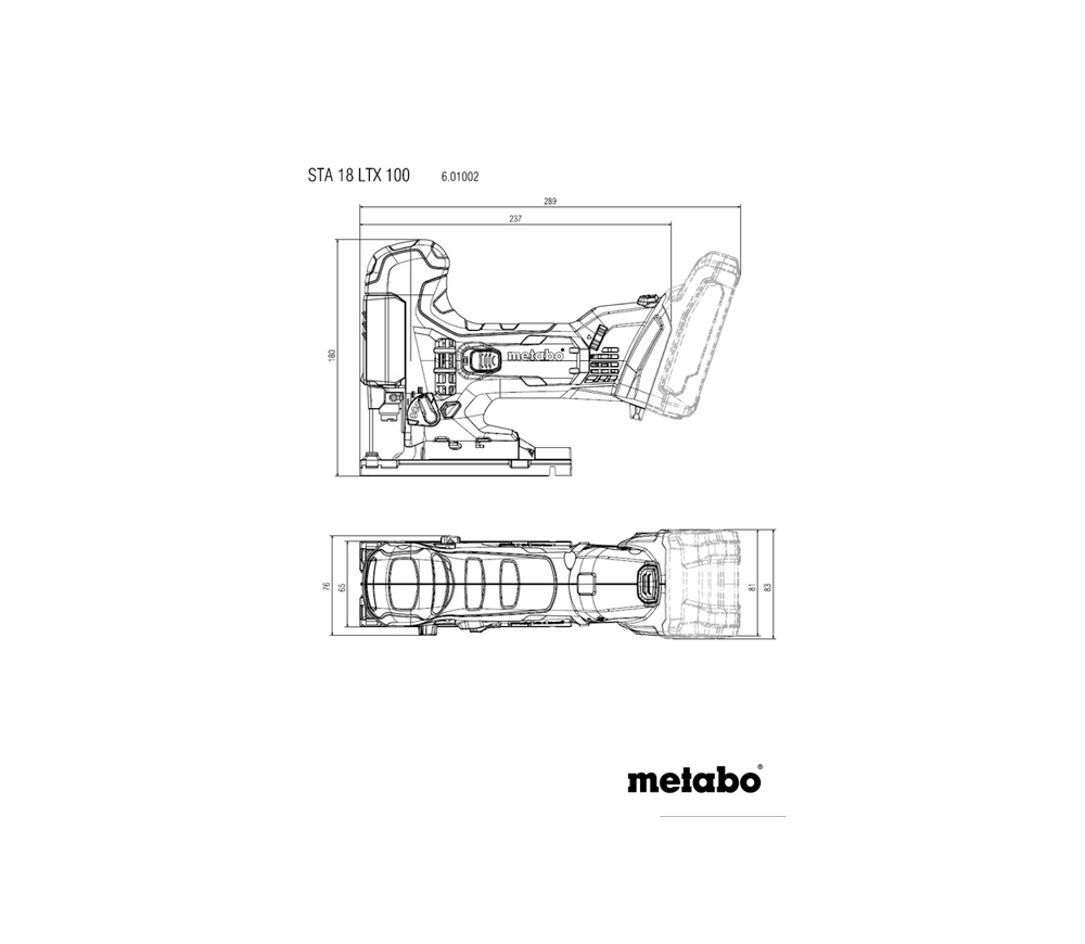 Fierăstrău pendular cu acumulator (fără baterii) METABO STA 18 LTX 100 18V photo 0