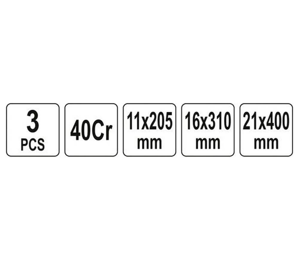 Set 3 răngi metalice de impact Yato YT47301 photo 2