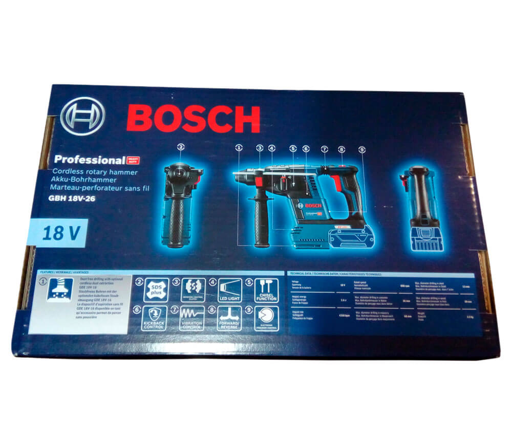 Ciocan rotopercutor cu acumulator (fără baterii) BOSCH GBH 18V-26 2.6J 18V photo 8