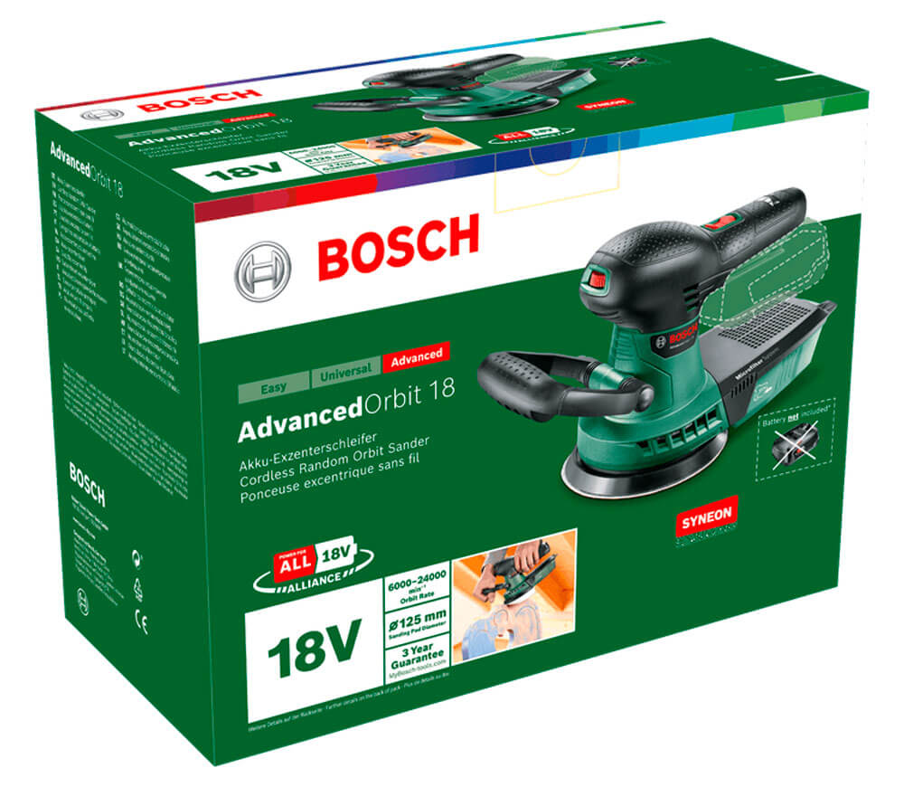 Mașină de șlefuit excentrică fără fir (fără bat) BOSCH ADVANCED ORBIT 125mm 18V photo 7