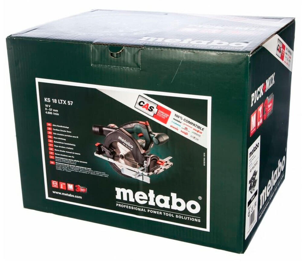 Дисковая пила аккумуляторная (без аккумуляторов) METABO KS18 LTX57 165мм 18В photo 7