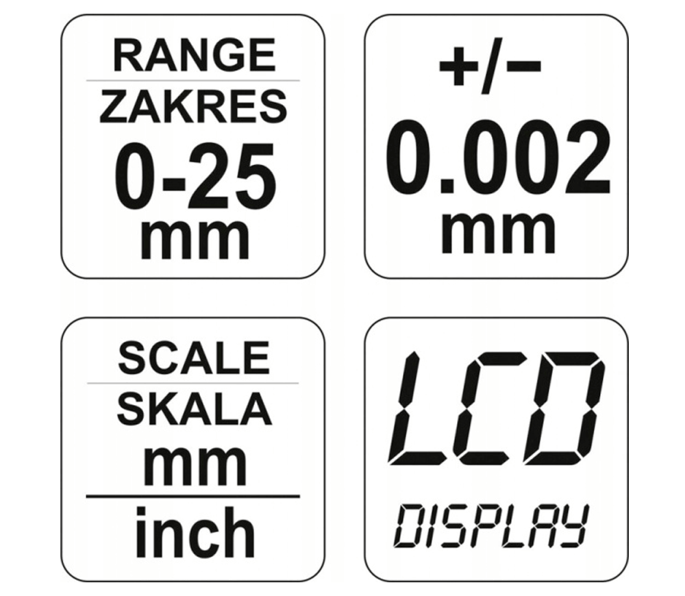 Micrometru digital YATO YT72305 0-25mm Metal/Plastic photo 4