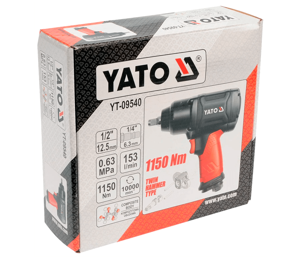 Mașină de înșurubat cu impact pneumatică YATO YT09540 1150Nm 10000rot/min photo 3