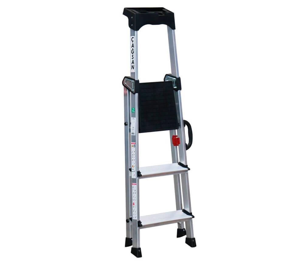 Scară profesională cu suport și poliță CAGSAN HA102 0.67m 150kg photo 1