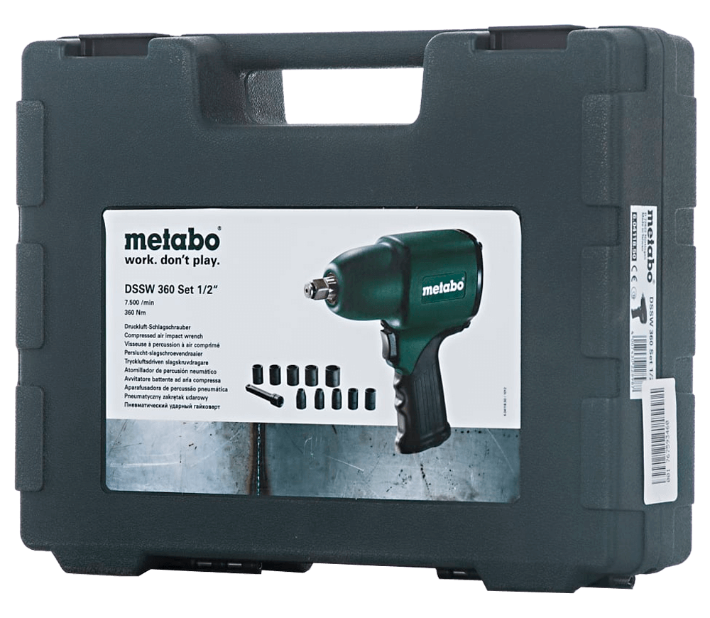 Mașină de înșurubat cu impact pneumatică METABO DSSW 360 SET 1/2" 360Nm 7500rot/min photo 1