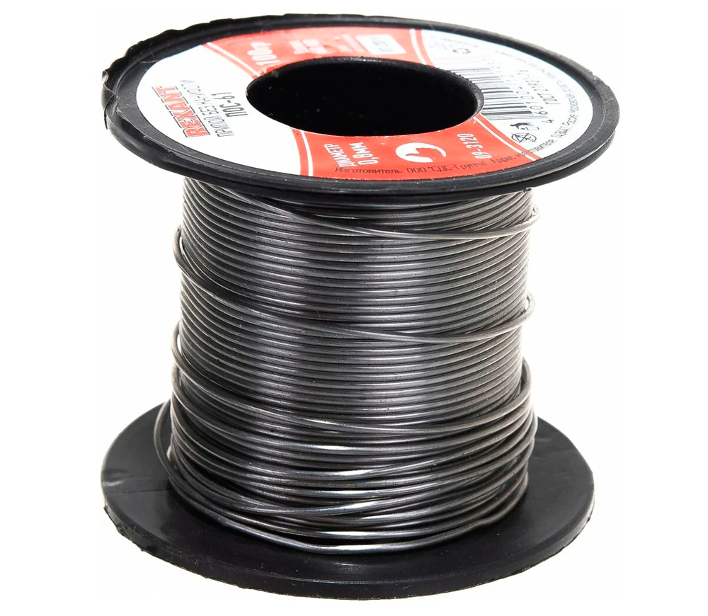 Sârmă pentru sudură cu flux REXANT 09-3120 Staniu/Plumb 0.8mm 0.1kg photo 1