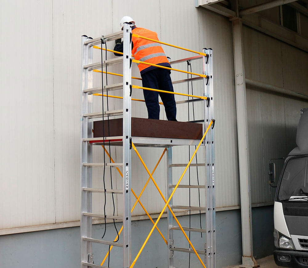 Turn mobil pentru lucrări de construcţie şi montaj CAGSAN S006 XL 6.52m aluminiu photo 7