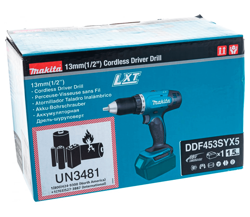 Mașină de înșurubat cu acumulator MAKITA DDF453SYX5 18V 1.5Ah photo 5