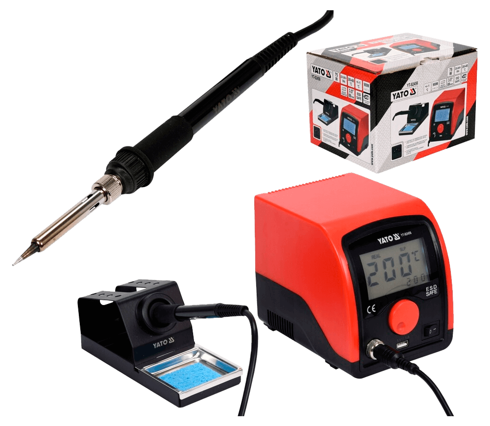 Stație de lipit cu conrol a temperaturii YATO YT82456 75w 480°C 220 - 240 V photo