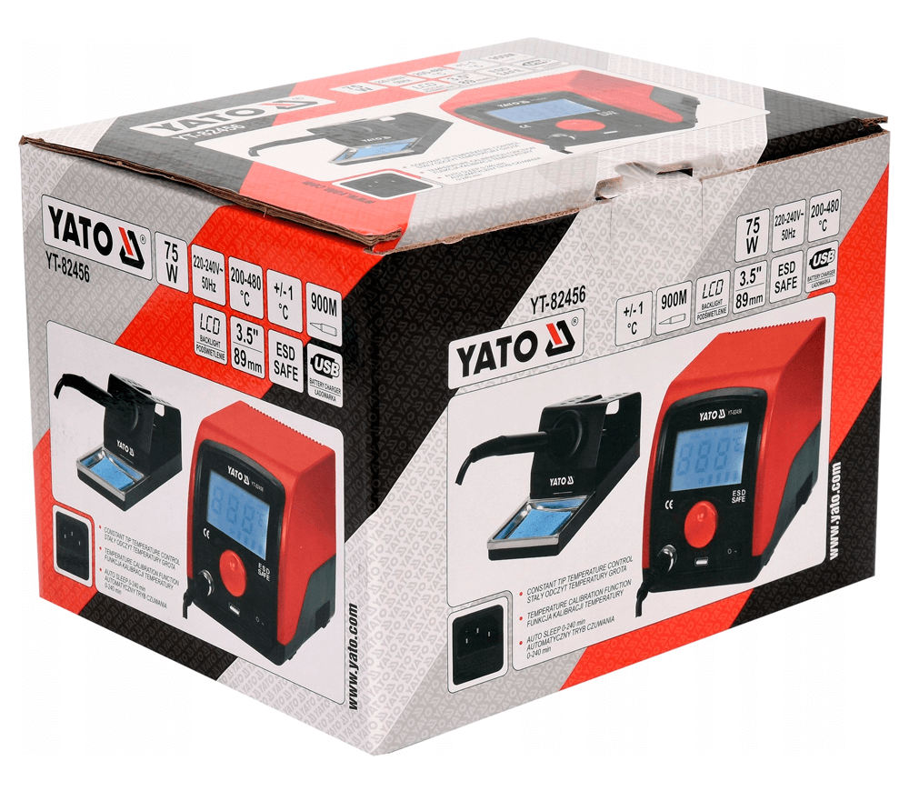 Stație de lipit cu conrol a temperaturii YATO YT82456 75w 480°C 220 - 240 V photo 1