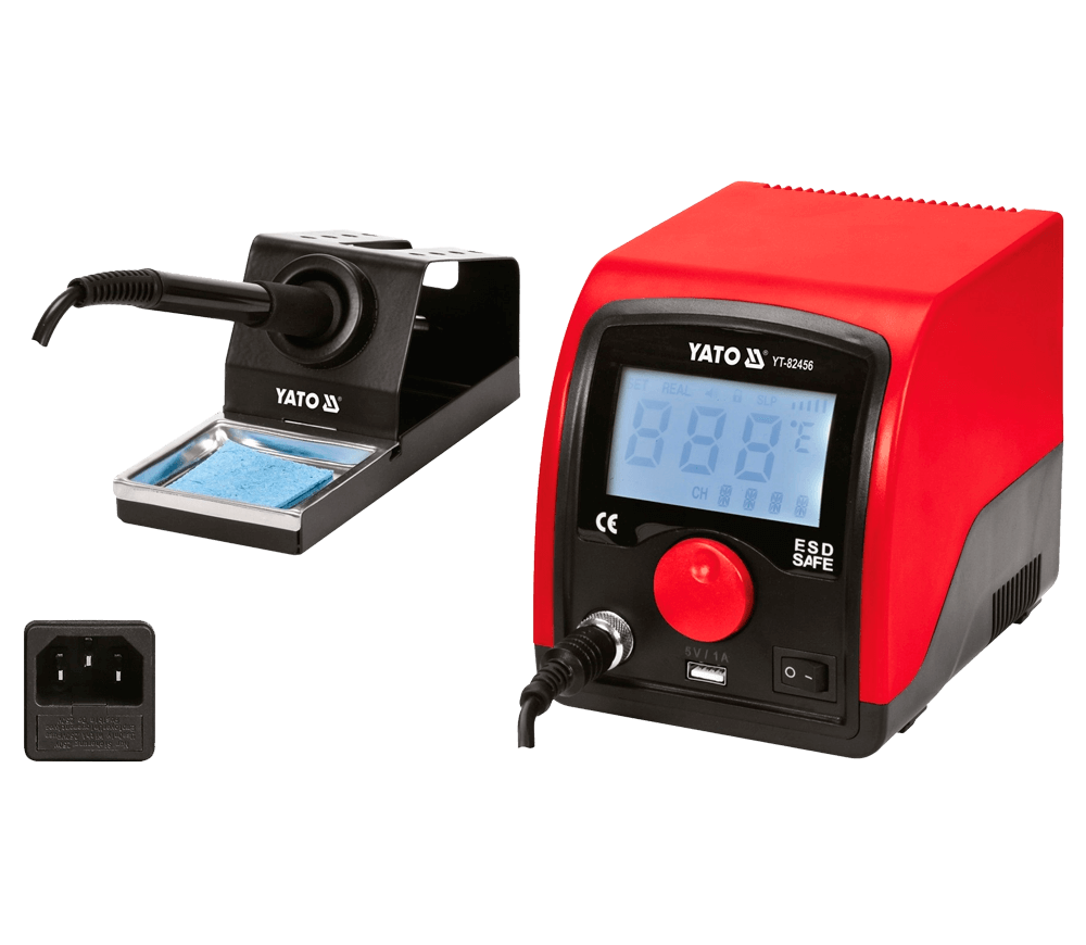 Stație de lipit cu conrol a temperaturii YATO YT82456 75w 480°C 220 - 240 V photo 2