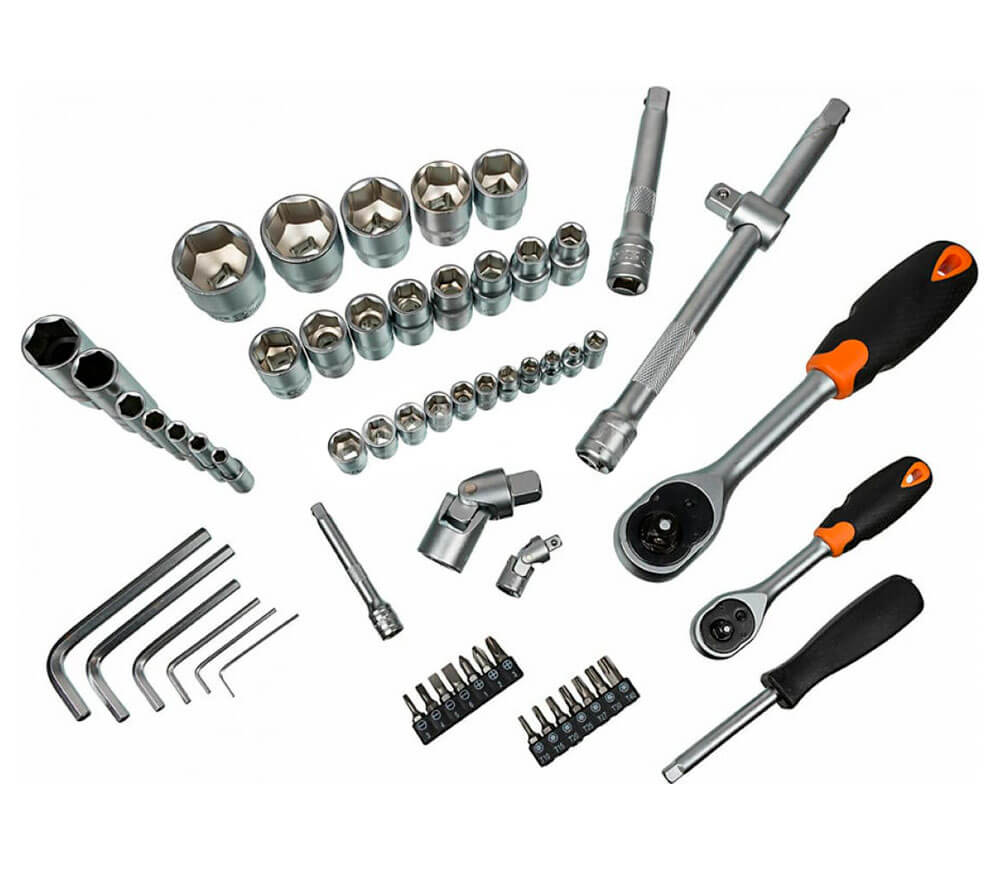 Set chei combinate, duze tubulare și biți VIHRI 73674 76unit. 4-32mm 1/2-1/4" photo 1