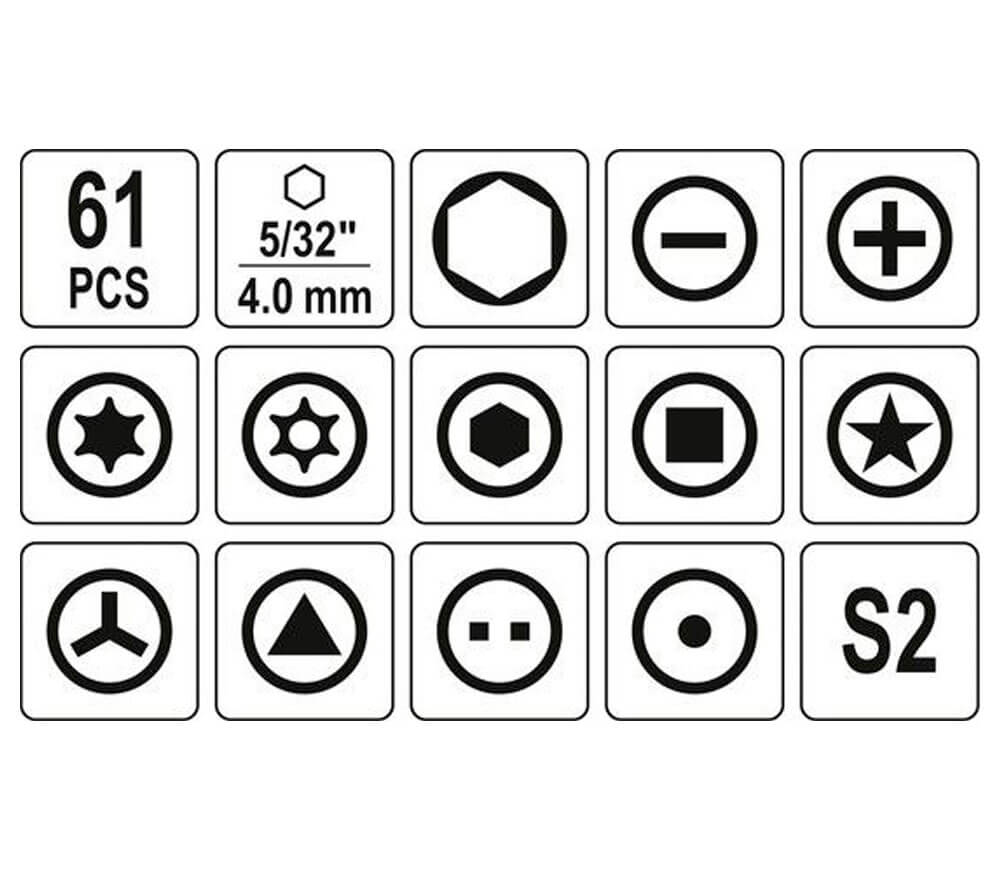 Set șurubelnițe de precizie 61 piese YATO YT25760 photo 4
