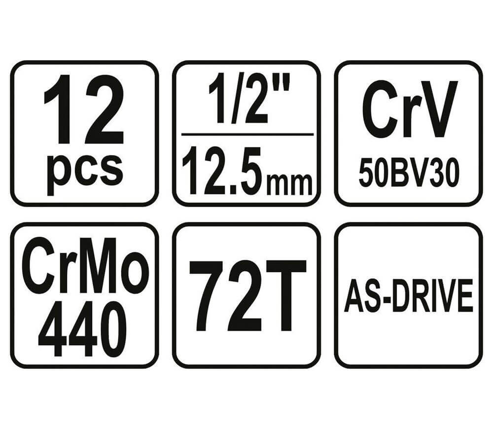 Set 12 duze tubulare YATO YT38671 10-24mm photo 3