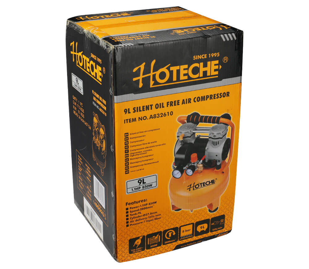 Compresor fără ulei HOTECHE A832610 135l/min 9L photo 4