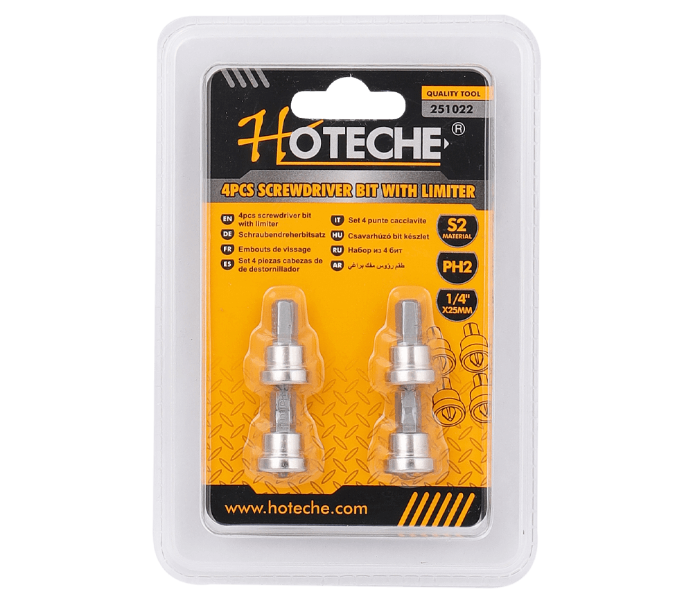 Set 4 biți cu limitator HOTECHE 251022 PH2 25mm photo