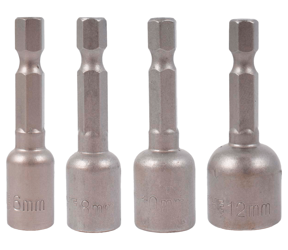 Set 4 biți cu cap tubular HOTECHE 251028 6/8/10/12 mm photo