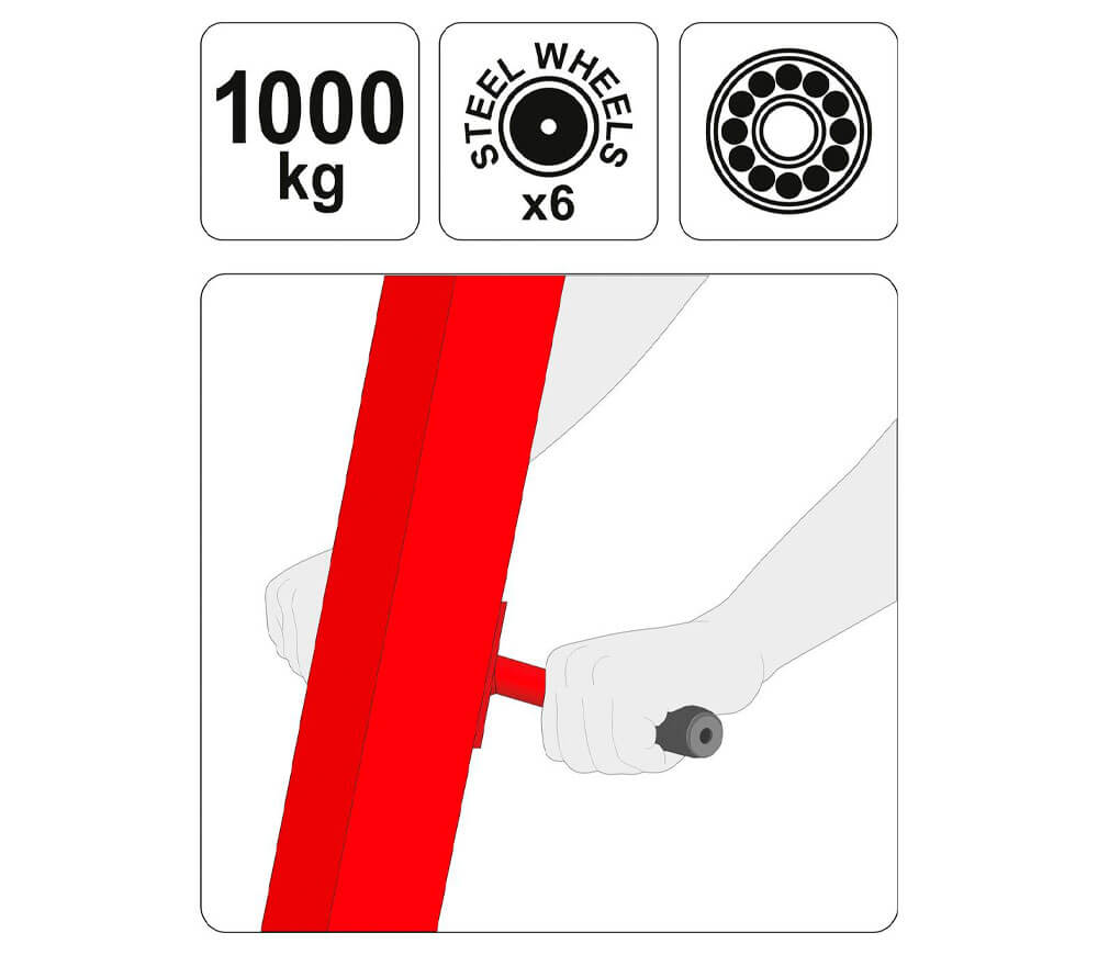 Macara hidraulică pentru atelier auto YATO YT55556 25-2100 mm 1T photo 3