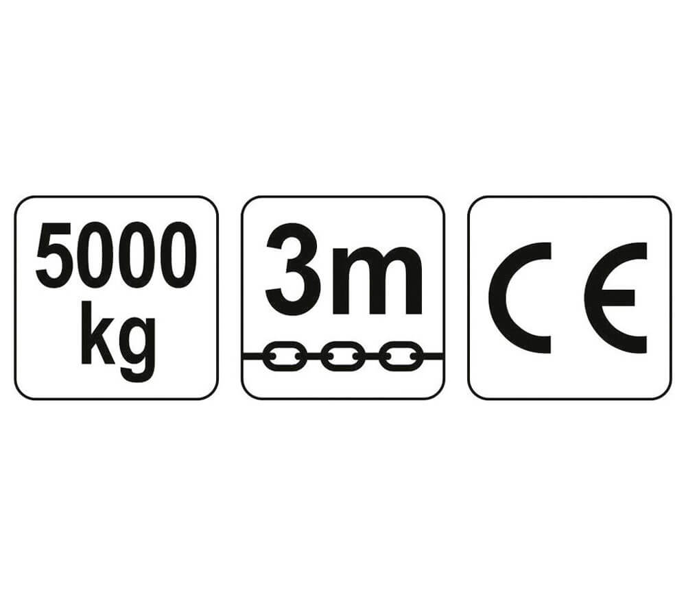 Macara manuală cu lanț YATO YT58955 5000kg 3m photo 0