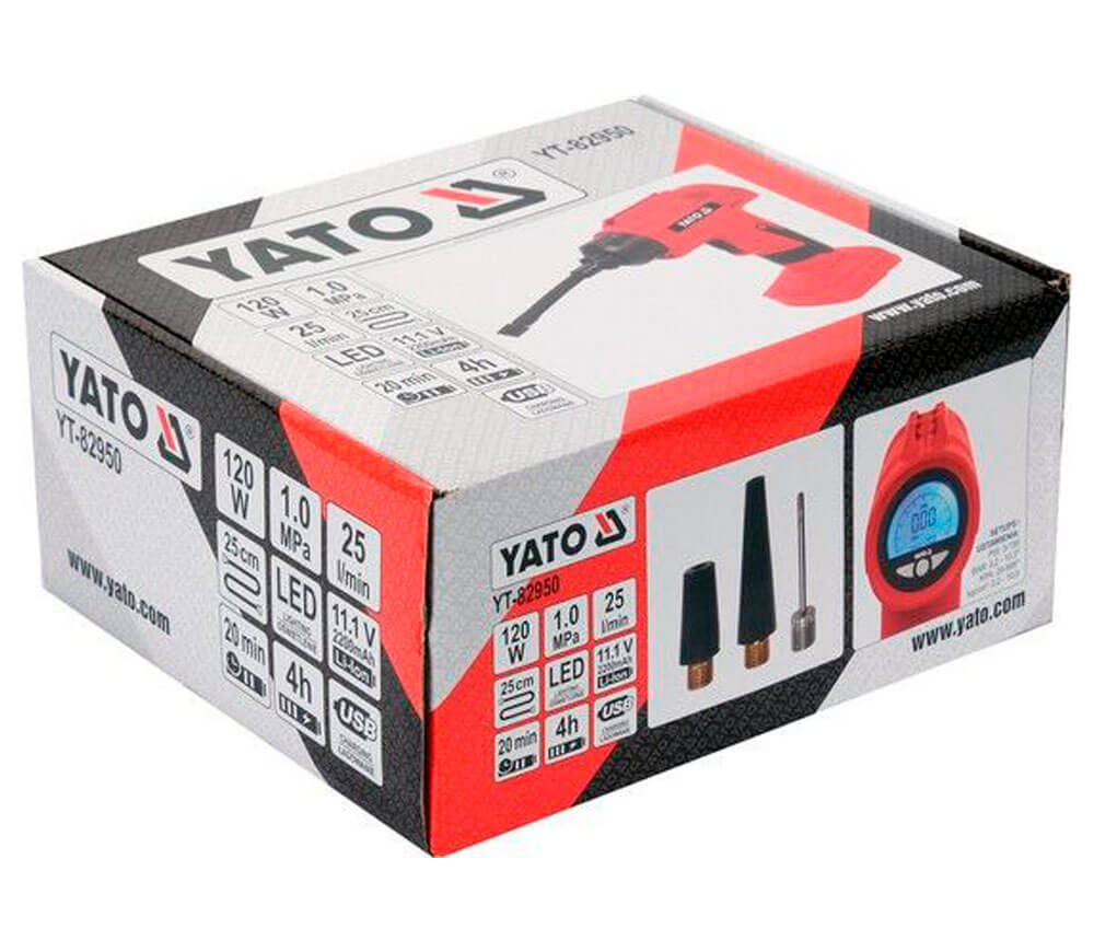 Compresor auto cu acumulator YATO YT82950 120w 10bar 25l/min photo 6