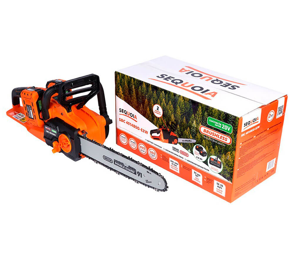 Fierăstrău cu lanț cu acumulator SEQUOIA SBC4014BSO-E2W 350mm 20V 4Ah photo 1