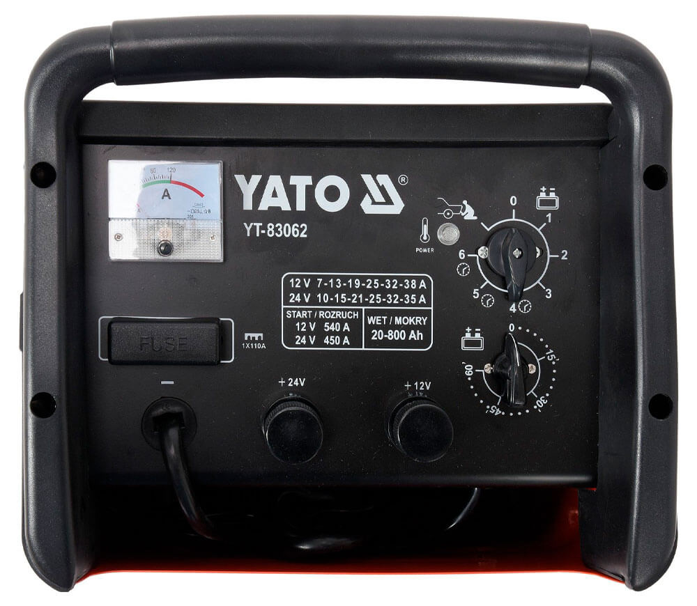 Încărcător acumulator auto + dispozitiv pornire YATO YT83062 540A 12-24V photo 0