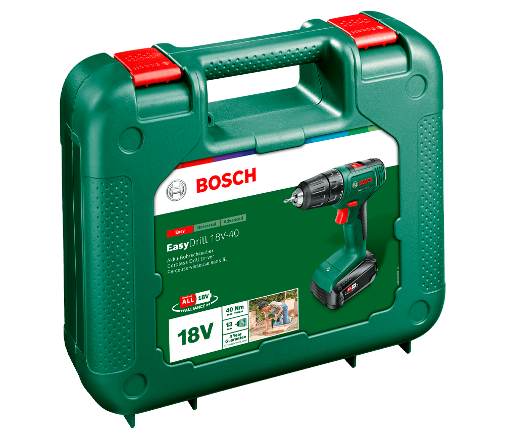 Шуруповерт аккумуляторный BOSCH EasyDrill 18V-40 18В 2Ач photo 1