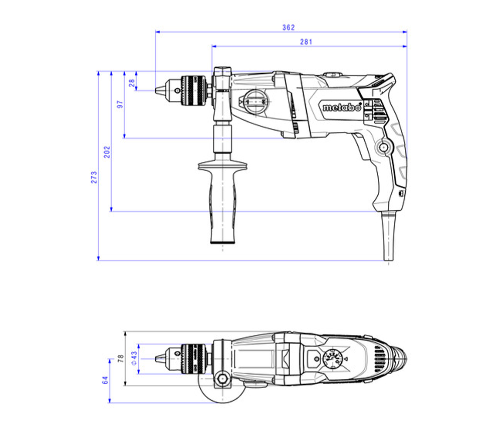 Mașină de găurit METABO BE 850-2  850w photo 7