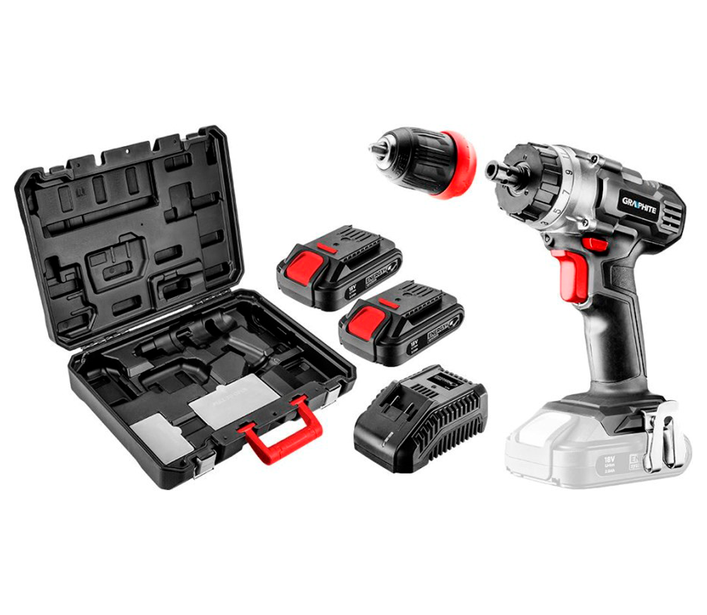 Mașină de înșurubat cu acumulator GRAPHITE 58G022-SET2 18V 2Ah photo 0