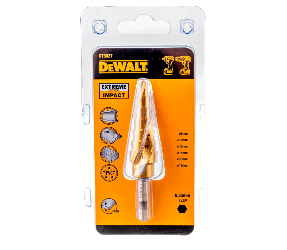 Burghiu în trepte DEWALT DT5027 6-18mm HSS-TIN photo 1
