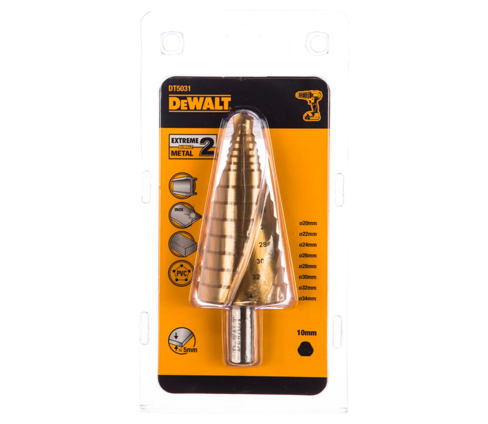 Burghiul în trepte DEWALT DT5031 20-34mm HSS-TIN photo 2