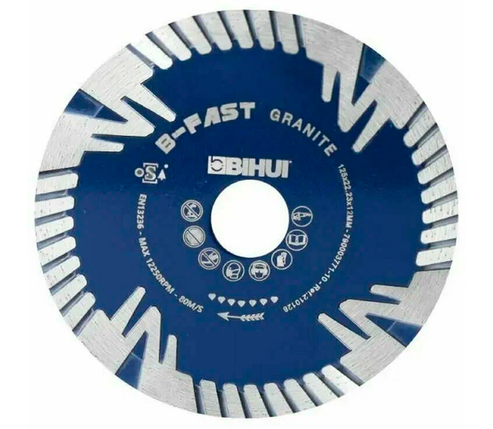 Disc de tăiat cu diamant BIHUI DCDF125 125mm turbo Cermică/Marmura/Granit photo