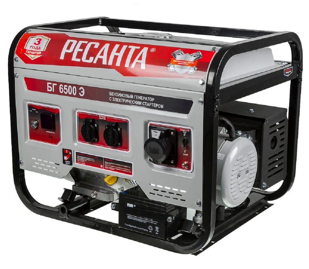 Generator electric RESANTA БГ 6500 Э 64/1/46 5.5kw Benzină AVR photo 0
