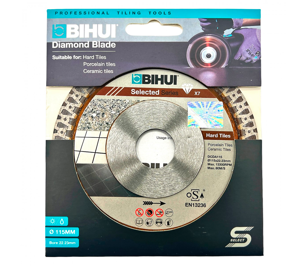 Disc de tăiat cu diamant BIHUI DCDA115 115mm turbo Cermică/Marmura/Granit photo 0