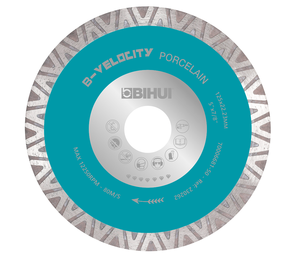 Disc de tăiat cu diamant BIHUI DCDV125 125mm Turbo Ceramică/Porțelan/Marmură photo