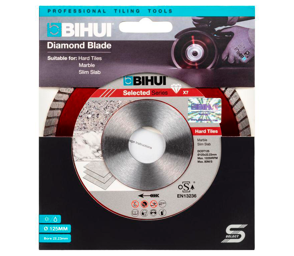 Disc de tăiat cu diamant BIHUI DCDT125 125mm Turbo Ceramică/Porțelan/Marmură photo 1