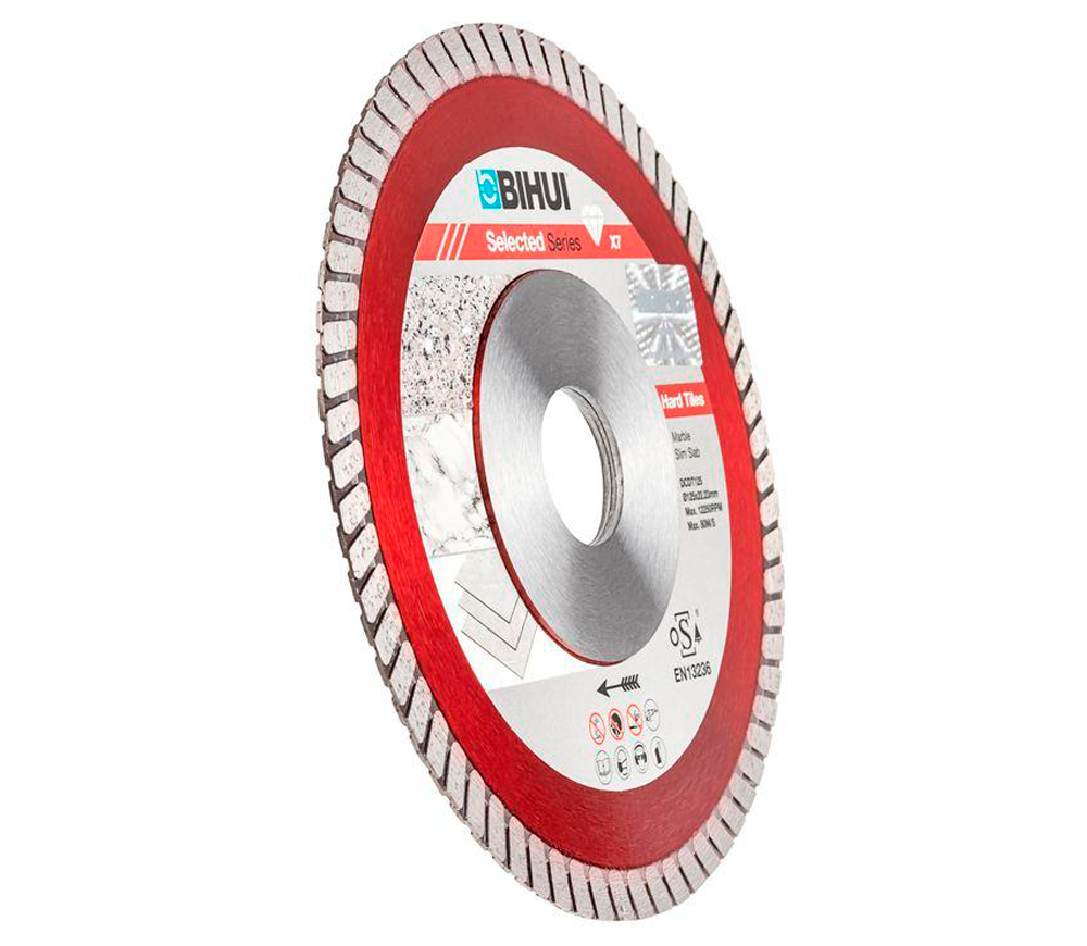 Disc de tăiat cu diamant BIHUI DCDT125 125mm Turbo Ceramică/Porțelan/Marmură photo 2