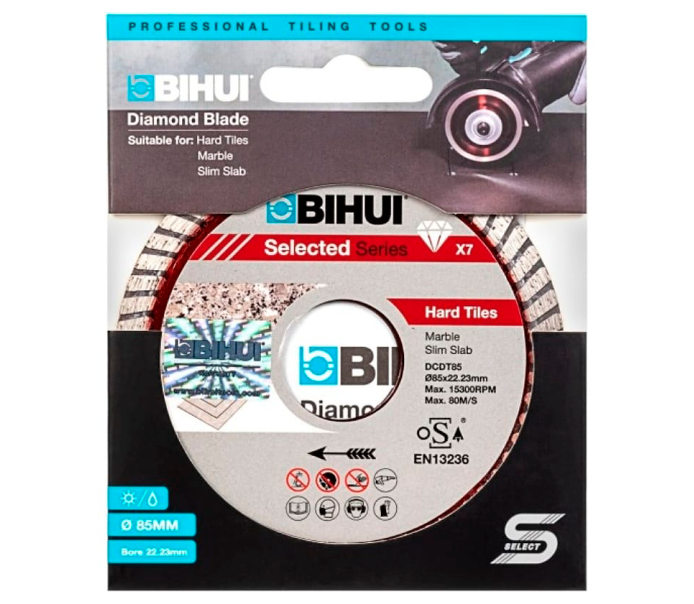 Disc de tăiat cu diamant BIHUI DCDT85 85mm Turbo Ceramică/Porțelan/Marmură photo 0