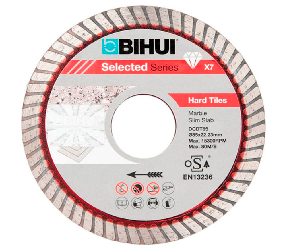 Disc de tăiat cu diamant BIHUI DCDT85 85mm Turbo Ceramică/Porțelan/Marmură photo