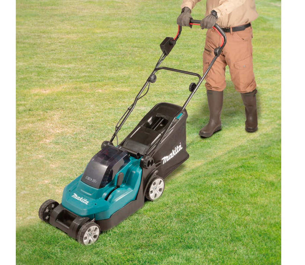 Mașină de tuns gazonul cu acumulator MAKITA DLM382CM2 380mm 2x18V 4Ah photo 5