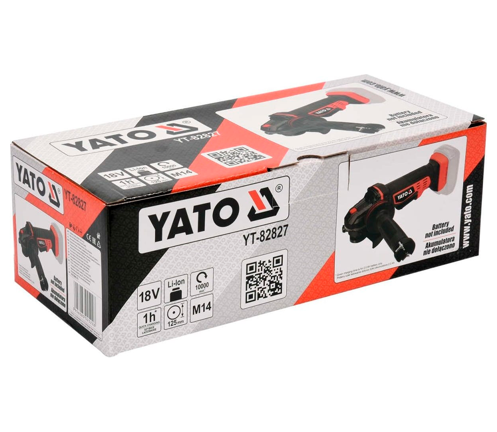 Polizor unghiular cu acumulator (fără bat) YATO YT82827 125mm 18V photo 2