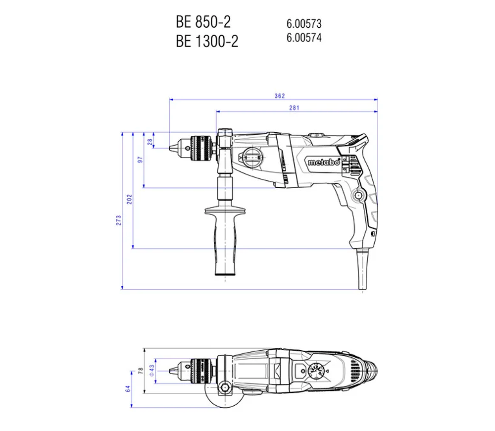 Дрель METABO BE 850-2 850вт photo 3