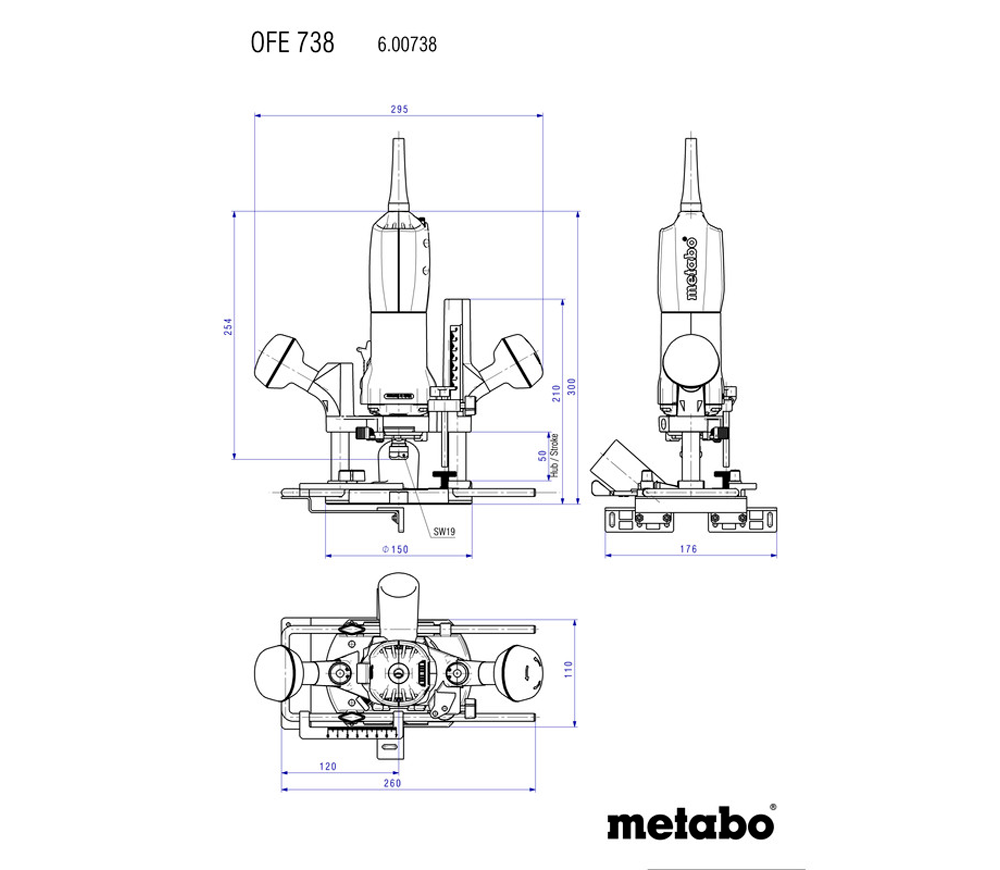 Mașină de frezat METABO OFE 738 710w photo 3