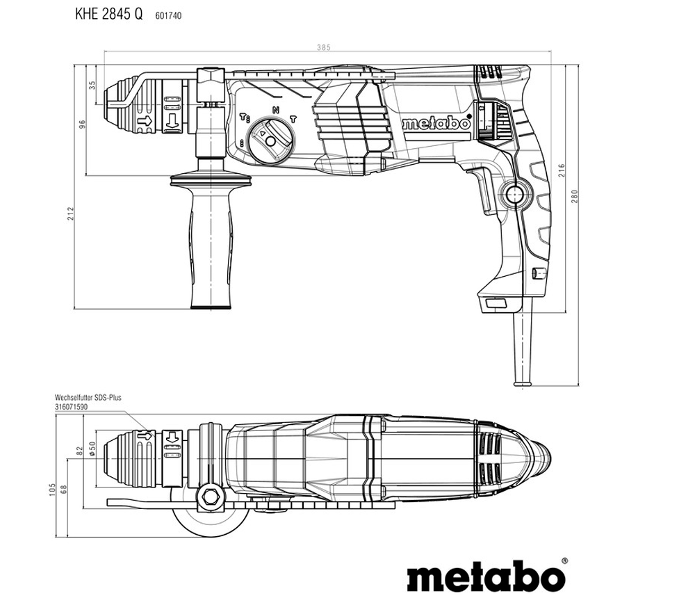 Ciocan rotopercutor METABO KHE 2845 Q 880w SDS-Plus photo 5