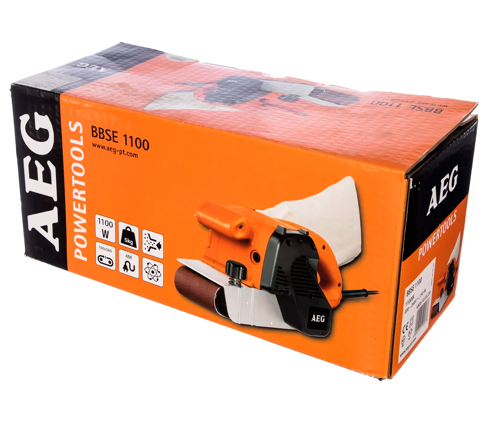 Mașină de șlefuit cu bandă AEG BBSE 1100E 1100w 100 mm photo 4